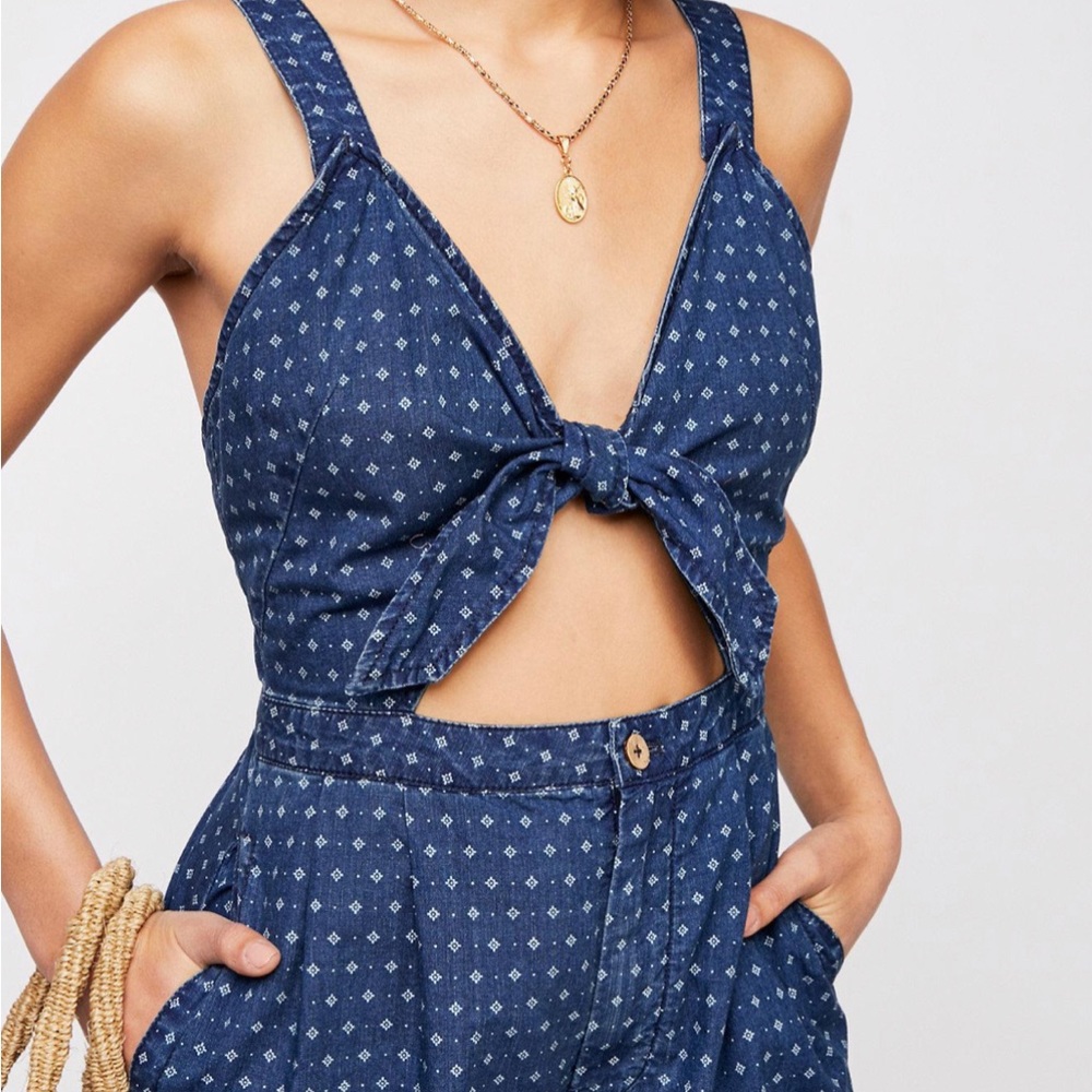 Free People Denim Playsuit Sz S